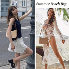 Boho Style Straw Handbag Women Shoulder Bag
