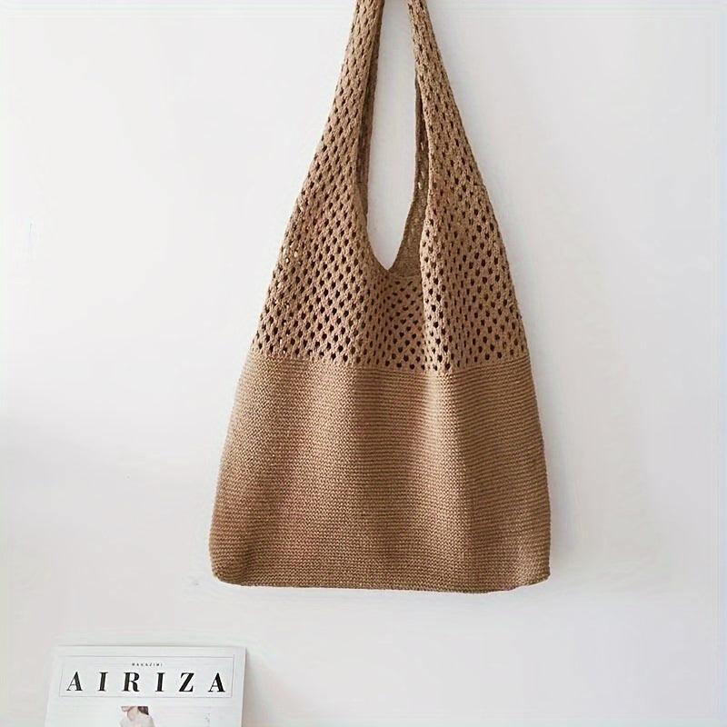 Vintage Hollow Crochet Bag Women's Knitted Tote Bag
