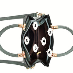 Floral Embroidered Crossbody Bag Faux Leather HandBag Shoulder Bag