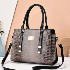 Crocodile Pattern Handbag Satchel Top Handle Large Tote Bag
