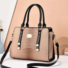 Crocodile Pattern Handbag Satchel Top Handle Large Tote Bag