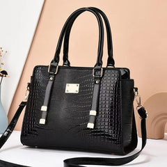 Crocodile Pattern Handbag Satchel Top Handle Large Tote Bag