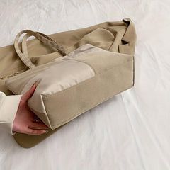 Colorblock Large Capacity Tote Shoulder Hobo Bag for Commute & School