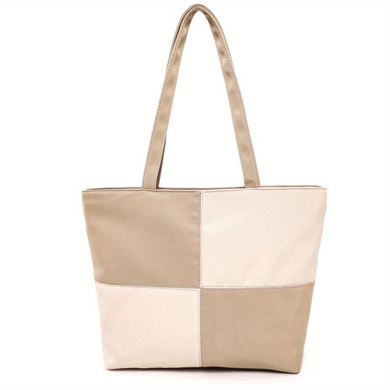 Colorblock Large Capacity Tote Shoulder Hobo Bag for Commute & School