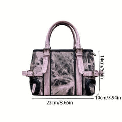 Purple Y2K Crossbody Tote Bag Pink Shoulder Bag Funky Canvas Handbag & Purse