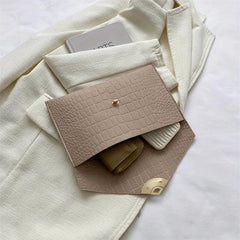 Crocodile Embossed Felt Clutch Bag Envelope Handbag