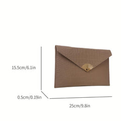 Crocodile Embossed Felt Clutch Bag Envelope Handbag