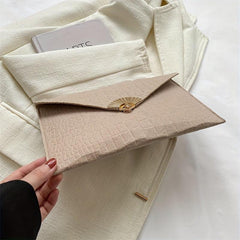 Crocodile Embossed Felt Clutch Bag Envelope Handbag