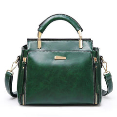 Retro Style Handbag Women's Zipper Purse Faux Leather Crossbody Bag