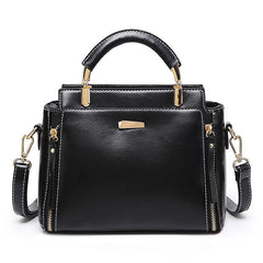 Retro Style Handbag Women's Zipper Purse Faux Leather Crossbody Bag