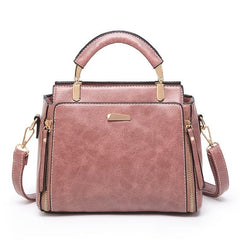 Retro Style Handbag Women's Zipper Purse Faux Leather Crossbody Bag