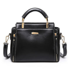 Retro Style Handbag Women's Zipper Purse Faux Leather Crossbody Bag