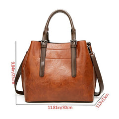 Casual Satchel Bag Faux Leather Crossbody Bag With Detachable Strap