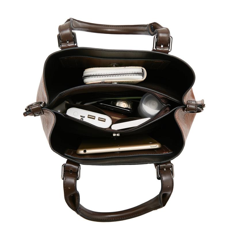 Casual Satchel Bag Faux Leather Crossbody Bag With Detachable Strap