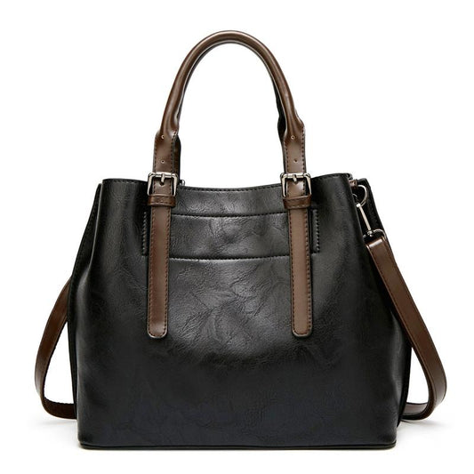 Casual Satchel Bag Faux Leather Crossbody Bag With Detachable Strap