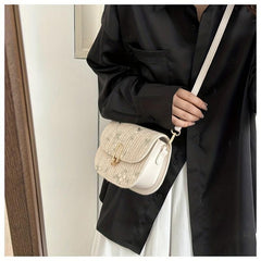 Boho Straw Crossbody Bag Flower Lace Shoulder Purse