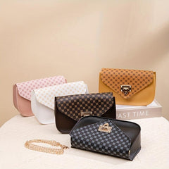Mini Chain Crossbody Bag Geo Print Shoulder Bag Square Purse