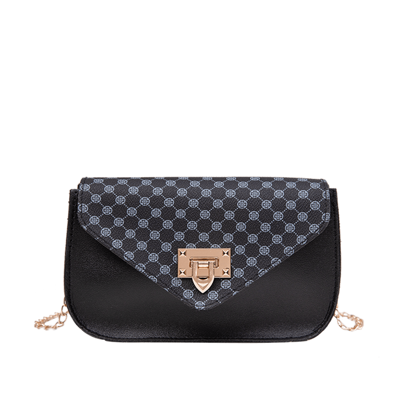 Mini Chain Crossbody Bag Geo Print Shoulder Bag Square Purse