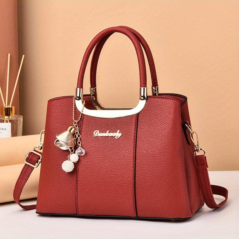 PU Leather Crossbody Bag Top Handle Satchel Purse