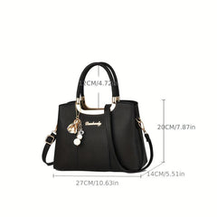 PU Leather Crossbody Bag Top Handle Satchel Purse
