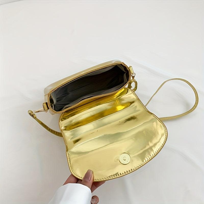 Mini Crocodile Handbag Metallic Purse Street Crossbody Bag