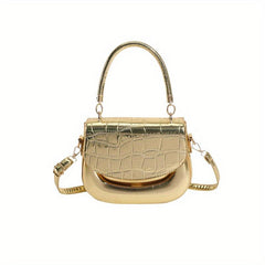 Mini Crocodile Handbag Metallic Purse Street Crossbody Bag