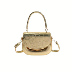 Mini Crocodile Handbag Metallic Purse Street Crossbody Bag