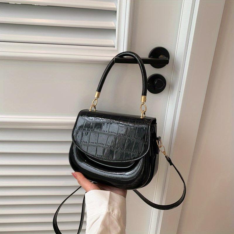 Mini Crocodile Handbag Metallic Purse Street Crossbody Bag