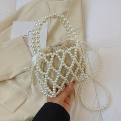 Faux Pearl Crossbody Bag & Stylish Portable Storage Bag