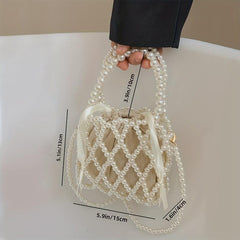 Faux Pearl Crossbody Bag & Stylish Portable Storage Bag