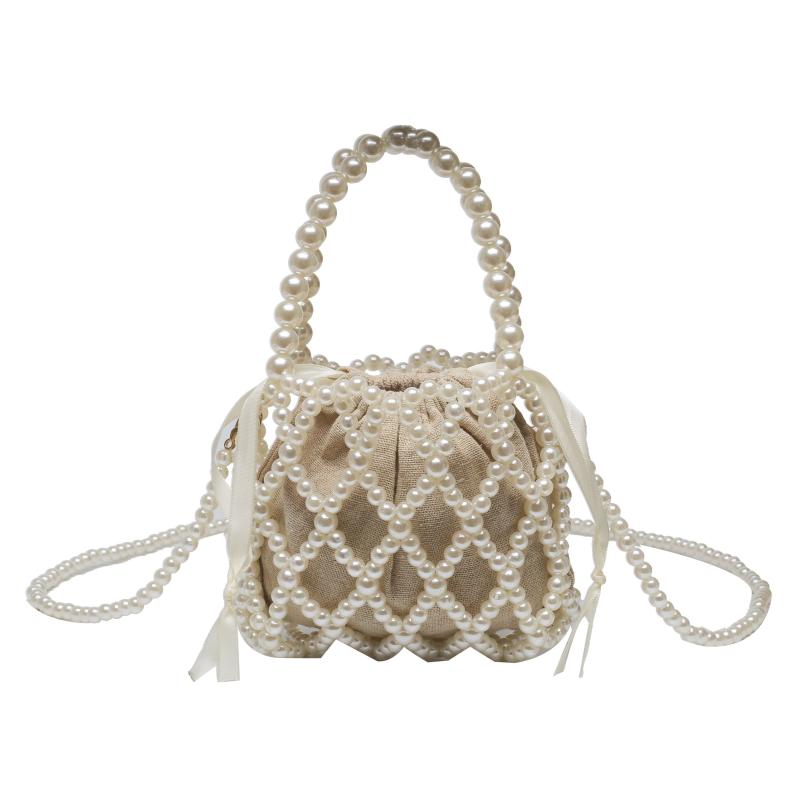 Faux Pearl Crossbody Bag & Stylish Portable Storage Bag