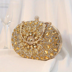 Floral Rhinestone Clutch Bag for Celebrities