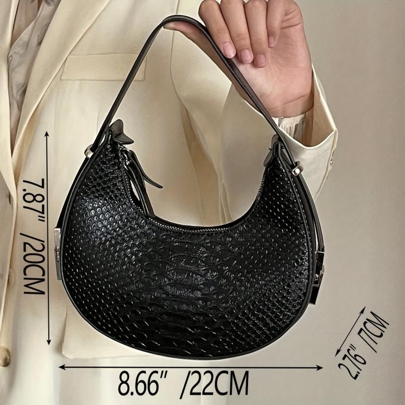Crocodile Pattern Shoulder Bag Underarm Bag