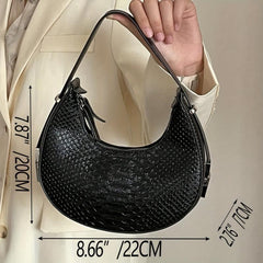 Crocodile Pattern Shoulder Bag Underarm Bag