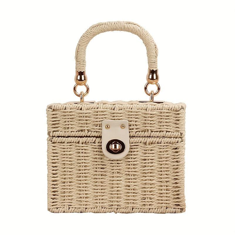 Boho Style Crossbody Bag Women's Mini Square Purse For Holiday Beach