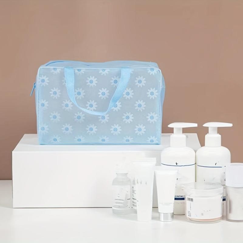 3pcs Transparent Toiletry Bag Portable Travel Wash Organizer Bag Waterproof