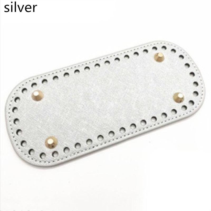 Round Bottom Rivet PU Leather Basket Bases for DIY Handbag