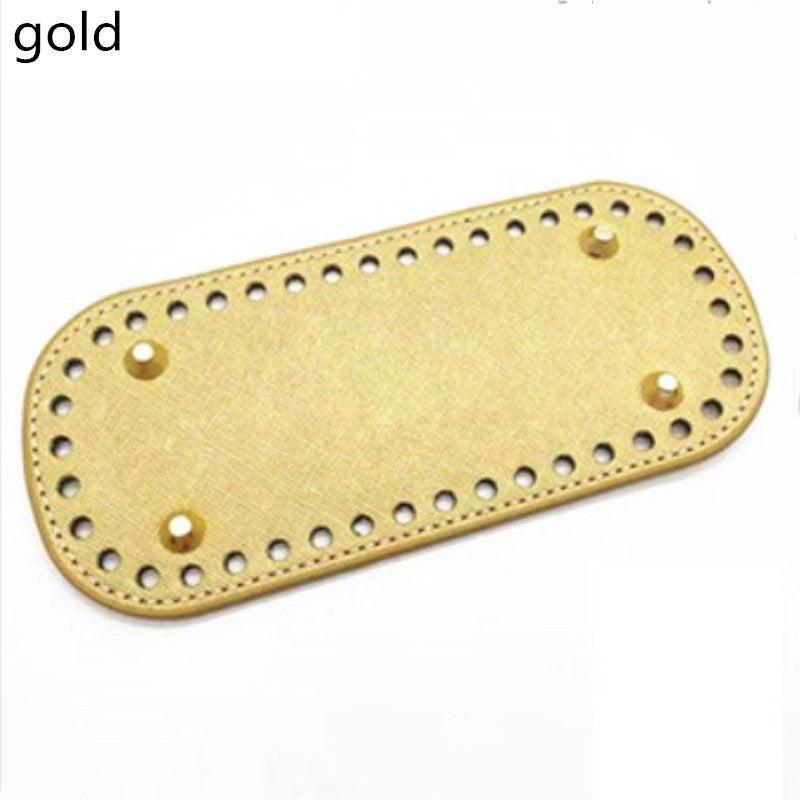 Round Bottom Rivet PU Leather Basket Bases for DIY Handbag