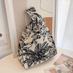 Coconut Tree Pattern Woven Handbag Crochet Tote Bag