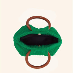 Mini Striped Round Handle Clutch Bag Lightweight Satchel Handbag