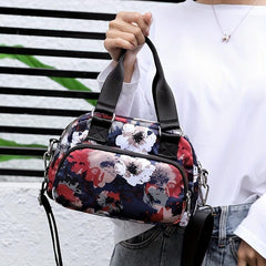 Floral Pattern Crossbody Bag Nylon Portable Purse