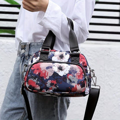 Floral Pattern Crossbody Bag Nylon Portable Purse