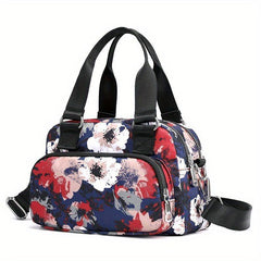 Floral Pattern Crossbody Bag Nylon Portable Purse