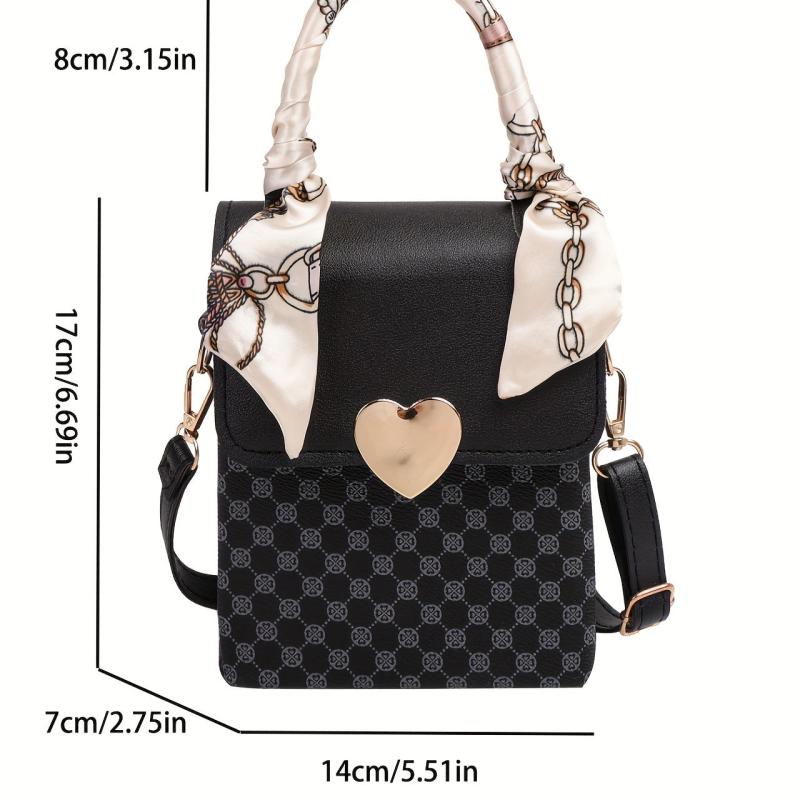 Geometric Print Crossbody Bag Vintage Handbag Wallet