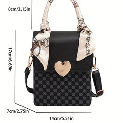 Geometric Print Crossbody Bag Vintage Handbag Wallet