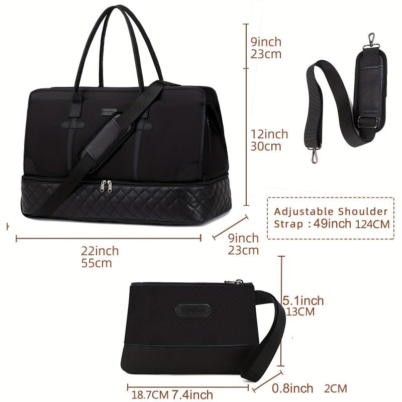 Large Capacity Weekender Duffle Bag With Clutch Purse