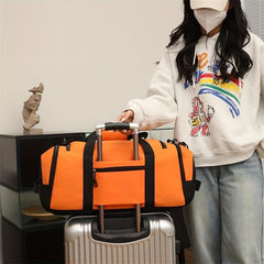 Large Capacity Colorblock Travel Backpack Multifunctional Luggage Bag