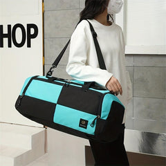 Large Capacity Colorblock Travel Backpack Multifunctional Luggage Bag