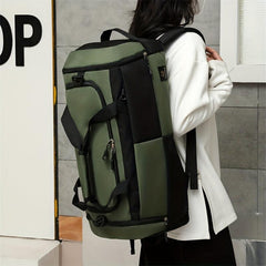Large Capacity Colorblock Travel Backpack Multifunctional Luggage Bag