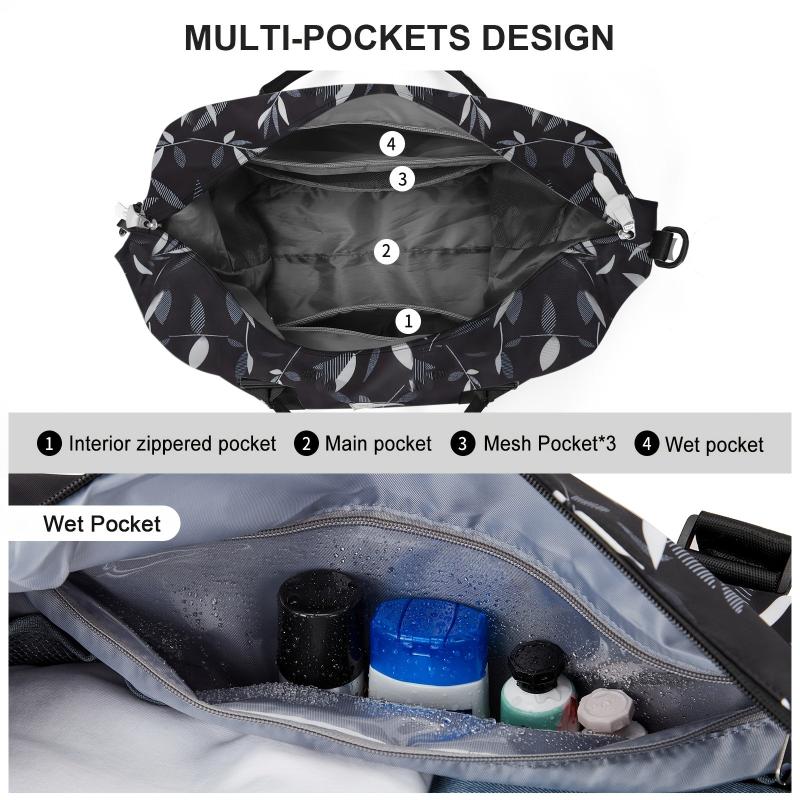 Waterproof Sports Gym Tote Bag Weekender Overnight Bag